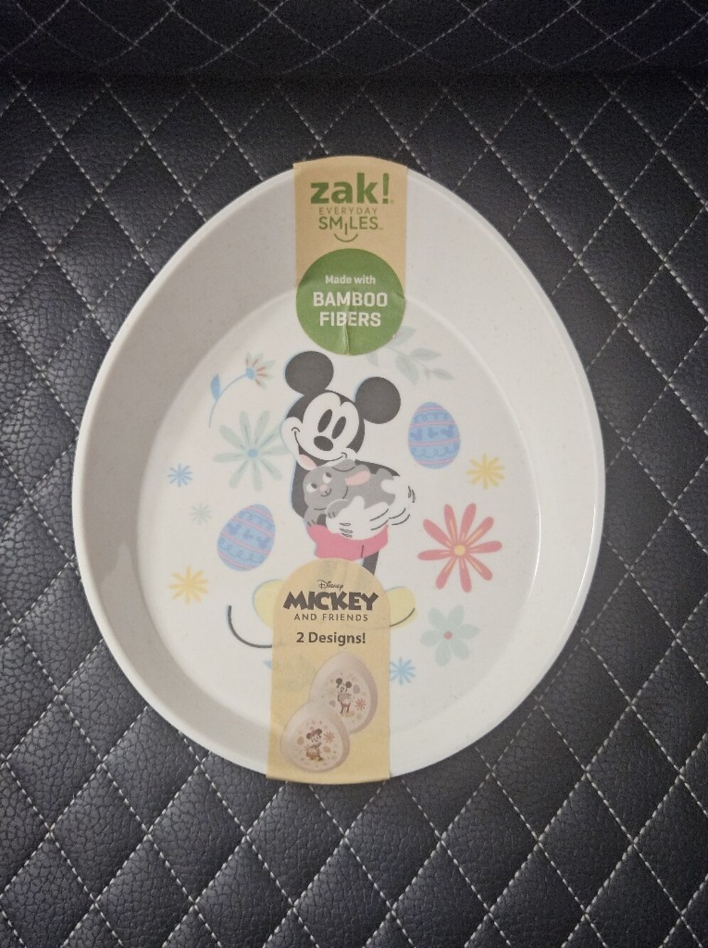 Zak Designs Disney Mickey Mouse Easter Bamboo Plates Set of 2 NWT